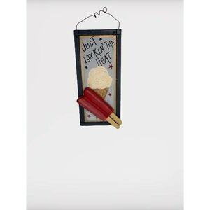 Just Lickin' The Heat Rustic Vintage Retro Wood Picture Red Ohio Wholesale Inc